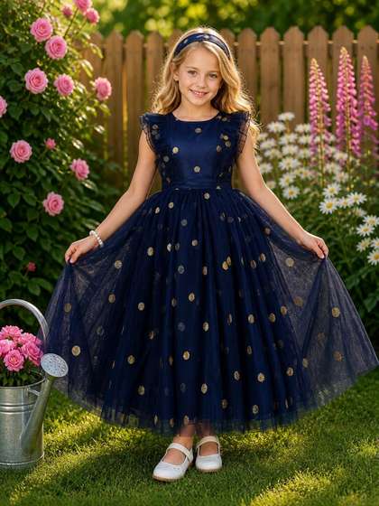 Dripteen Net Embellished
                    Work Gown Dress