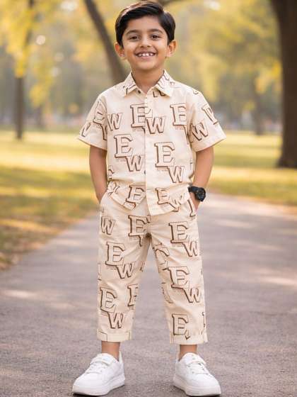 ANJALI IMPEX Unisex
                        Kids Printed Shirt with Trousers