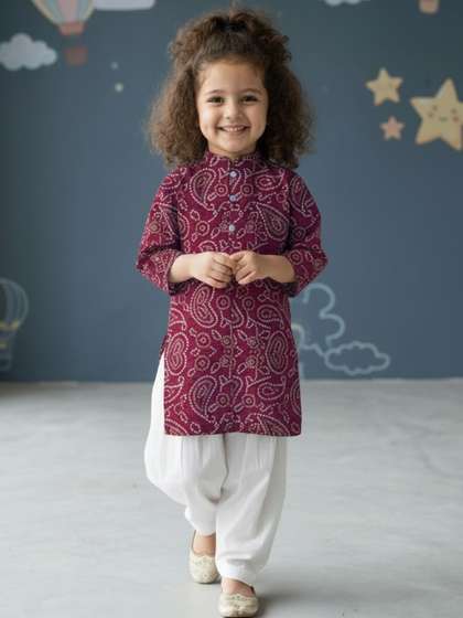 DEVOILER Girls Ethnic
                    Motifs Printed Regular Kurta with Patiala