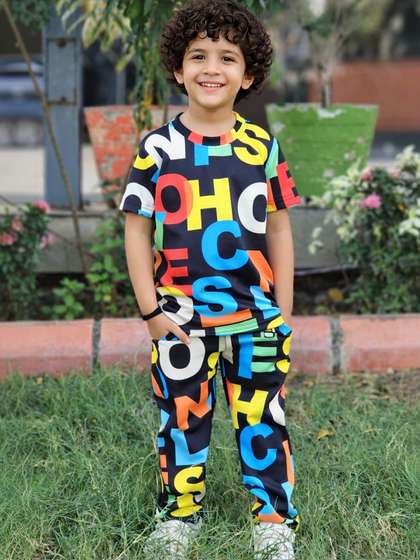 ANJALI IMPEX Unisex
                        Kids Printed T-shirt