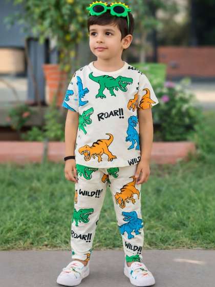 ANJALI IMPEX Unisex
                        Kids Printed T-shirt with Pyjamas