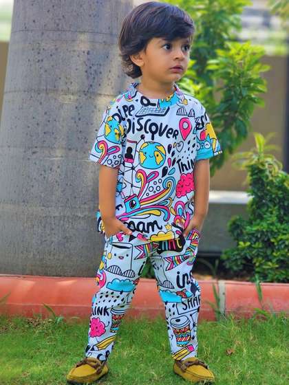 ANJALI IMPEX Unisex
                        Kids Printed T-shirt