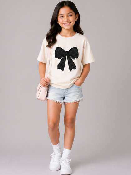 BAESD Girls Printed Bio
                    Finish Cotton T-shirt