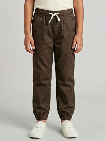 Biglilpeople Boys Cotton
                    Mid-Rise Solid Cargos