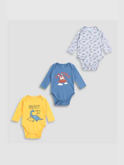 YUV Infants Pack Of 3
                    Printed Pure Cotton Bodysuit
