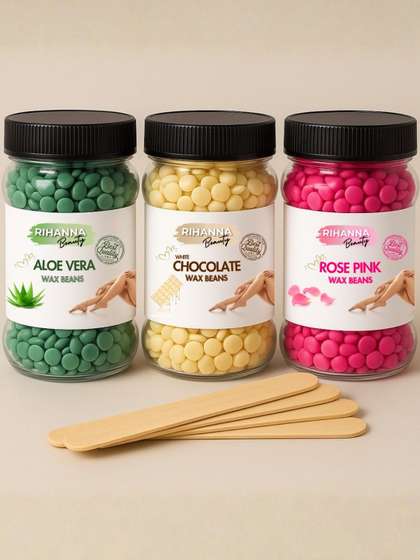 RIHANNA BEAUTY Set
                        Of 3 Aloe Vera White Chocolate & Rose Pink
                        Hard Wax Beans - 100 g Each