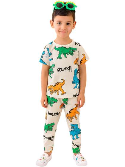 ANJALI IMPEX Unisex
                        Kids Printed T-shirt with Pyjamas