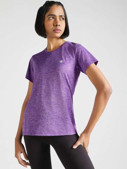 CULT Women Purple
                      Textured Active T-Shirt