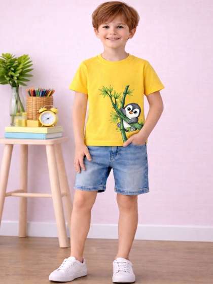 MALKIAT Boys Printed
                      T-shirt