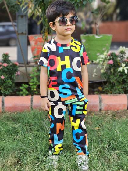 ANJALI IMPEX
                          Unisex Kids Printed T-shirt with Trousers