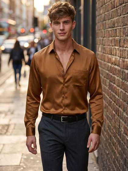 The Roadster
                        Lifestyle Co. Comfort Spread Collar Satin Cotton
                        Shirt