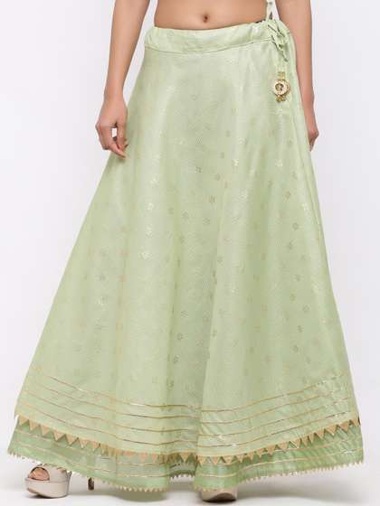 SOUNDARYA Gold Print Ethnic Skirts