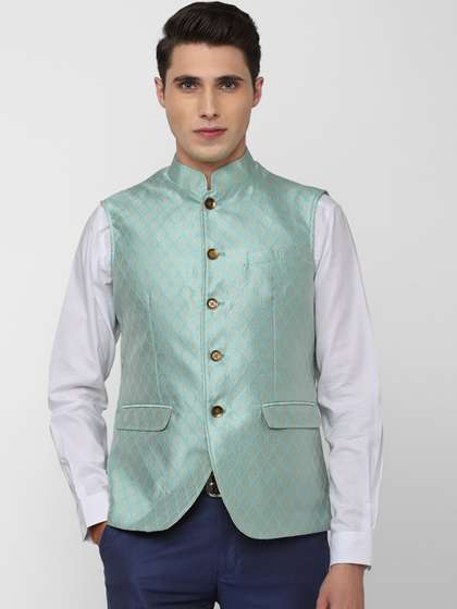 Peter England Elite Men Printed Nehru Jacket