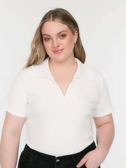 Trendyol Plus Size
                        Women White Shirt Style Top