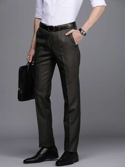 Raymond Men Mid Rise
                        Checked Slim Fit Formal Trousers