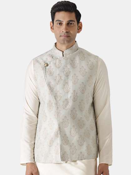 KISAH Men Printed Woven Nehru Jacket