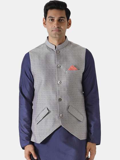 KISAH Men Printed Woven Nehru Jackets
