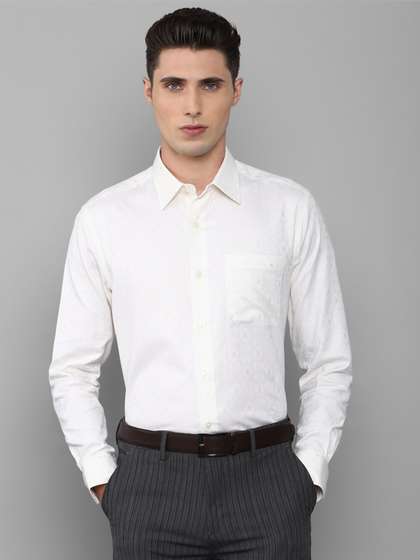 Louis Philippe Gods & Kings Men White Slim Fit Giza Cotton Formal Shirt