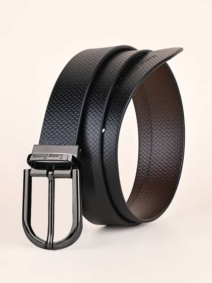 LOUIS STITCH Men Italian
                    Leather Textured Reversible Belt