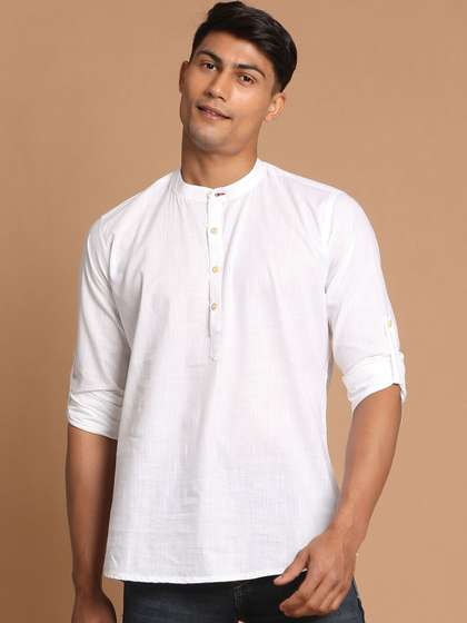 VASTRAMAY Men Woven Design Short Kurta