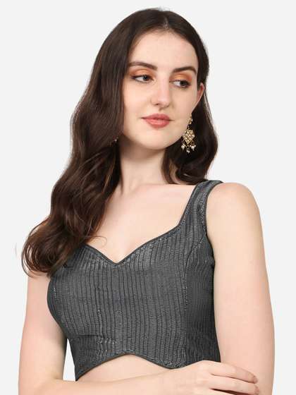 PUJIA MILLS Sequinned Saree Blouse