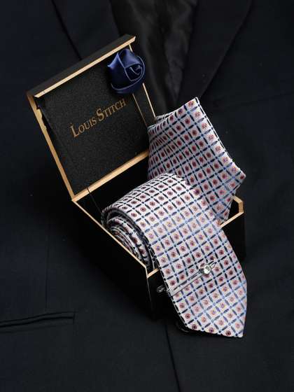 LOUIS STITCH Men Silk
                    Necktie Accessory Gift Set