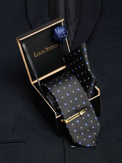 LOUIS STITCH Men Italian
                    Silk Necktie Accessory Gift Set