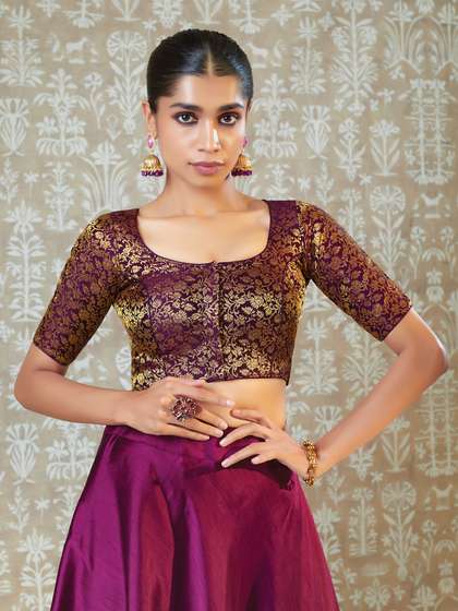 Soch Women Woven-Designed Saree Blouse
