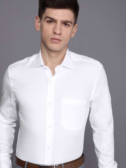 Louis Philippe Pure Cotton Classic Fit Textured Formal Shirt