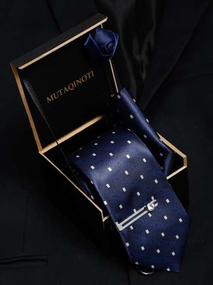 MUTAQINOTI Men Blue
                    Printed Accessory Gift Set