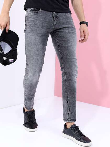 HIGHLANDER Men Grey
                        Slim Fit Heavy Fade Stretchable Jeans