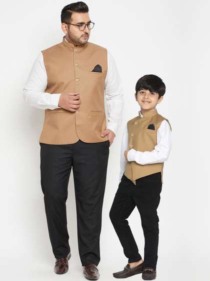VASTRAMAY Men Solid Nehru Jacket