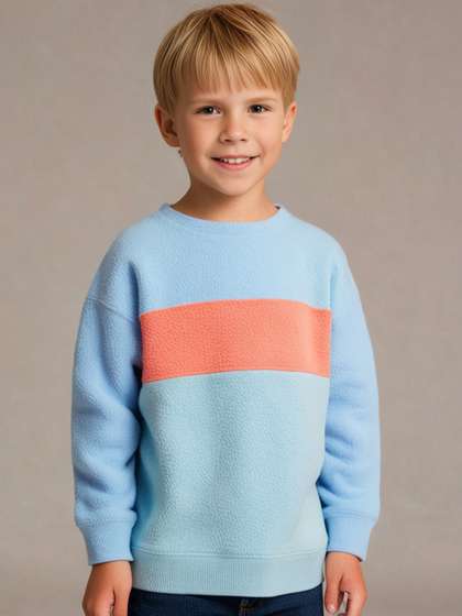 Cherry Crumble Unisex
                    Kids Blue Colourblocked Sweatshirt