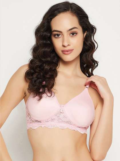 Clovia Women Pink
                          Bra Lightly Padded Cotton T-shirt Bra