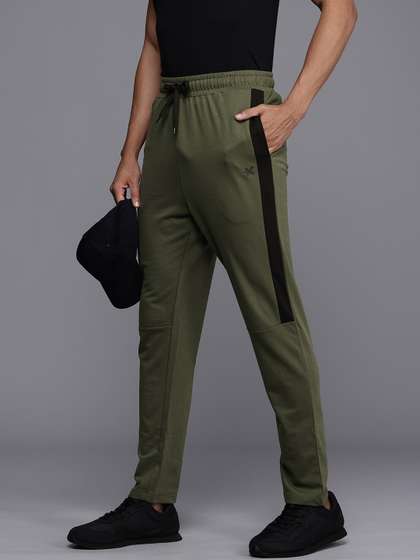 HRX by Hrithik Roshan HRX By Hrithik Roshan Men Striped Thyme Terry Track Pants
