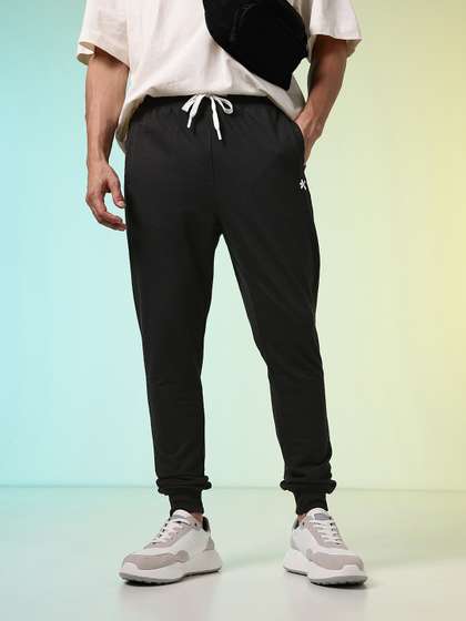 HRX by Hrithik Roshan HRX By Hrithik Roshan Men Solid Black Terry Joggers