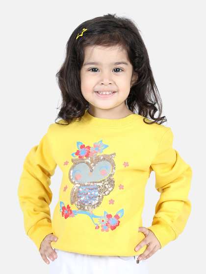 BownBee Girls Yellow
                    Embellished Sweatshirt
