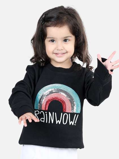 BownBee Girls Black
                    Embellished Sweatshirt