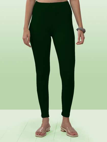 LYRA Women Green
                        Solid Ankle Length Leggings