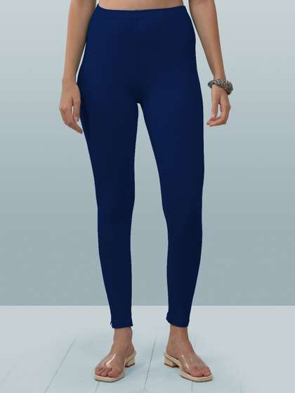 LYRA Women Blue
                        Solid Ankle Length Leggings