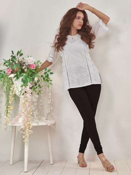 LYRA Women Brown
                        Solid Churidar Length Leggings