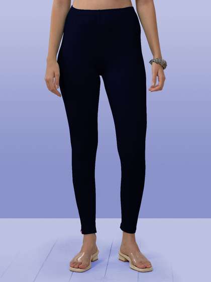 LYRA Women Blue
                        Solid Ankle Length Leggings