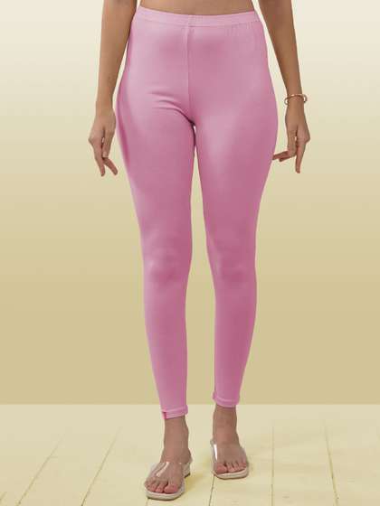 LYRA Women Pink
                        Solid Ankle Length Leggings