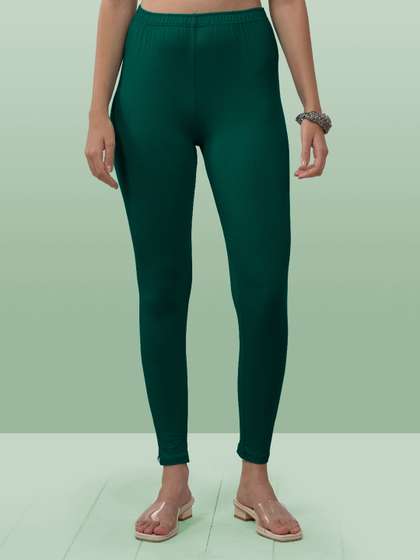 LYRA Women Green
                        Solid Ankle Length Leggings