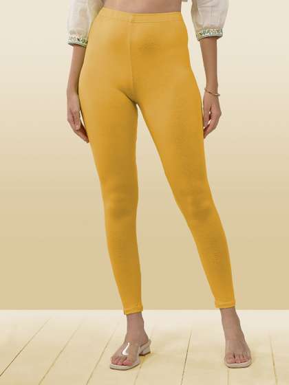 LYRA Women Yellow
                        Solid Ankle Length Leggings