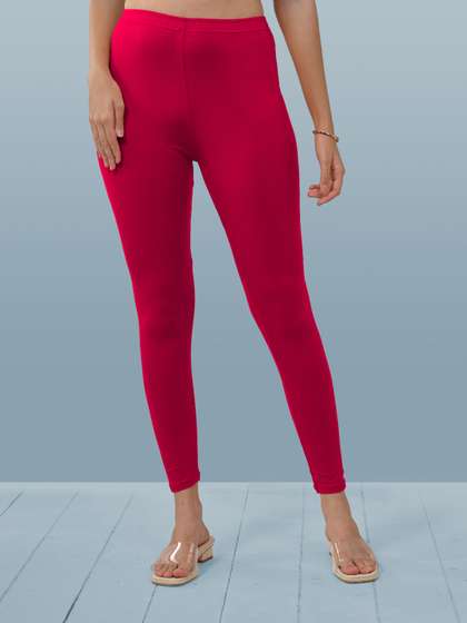 LYRA Women Pink
                        Solid Ankle Length Leggings