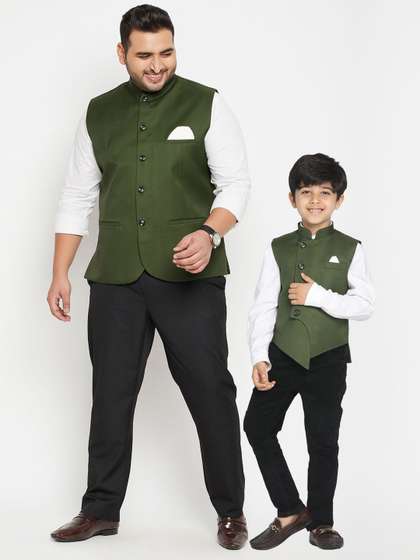 VASTRAMAY Boys Solid Nehru Jacket