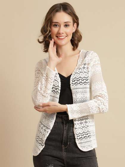 UnaOne Women Off
                          White Cotton Shrug