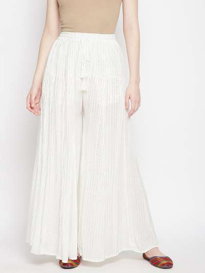 Clora Creation Women Striped Flared Palazzos