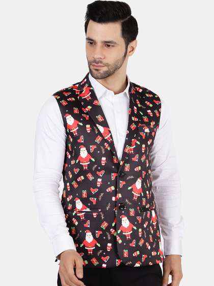 Wintage Men Printed Nehru Jacket